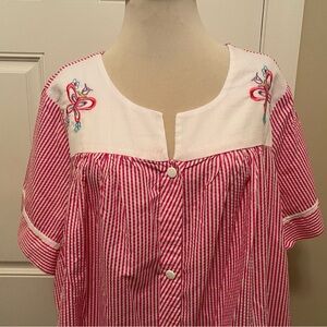 Easy Essentials Pink Striped House Coat Robe